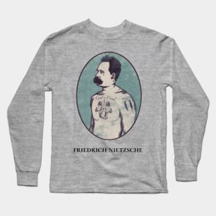 Funny Nietzsche Illustration Art Long Sleeve T-Shirt